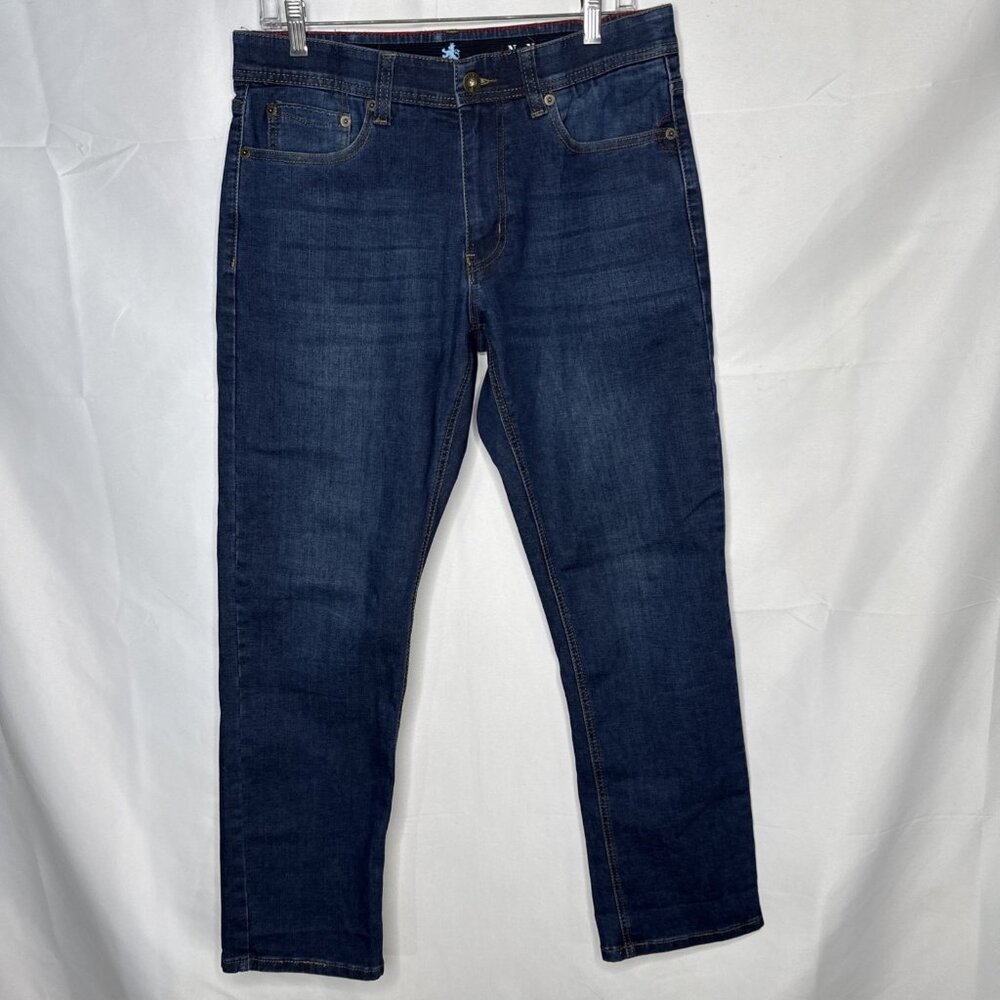 Nat Nast Men Jeans Size 32x30 Slim Straight Leg Casual Blue Denim Cotton Stretch